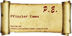 Pfiszter Emma névjegykártya